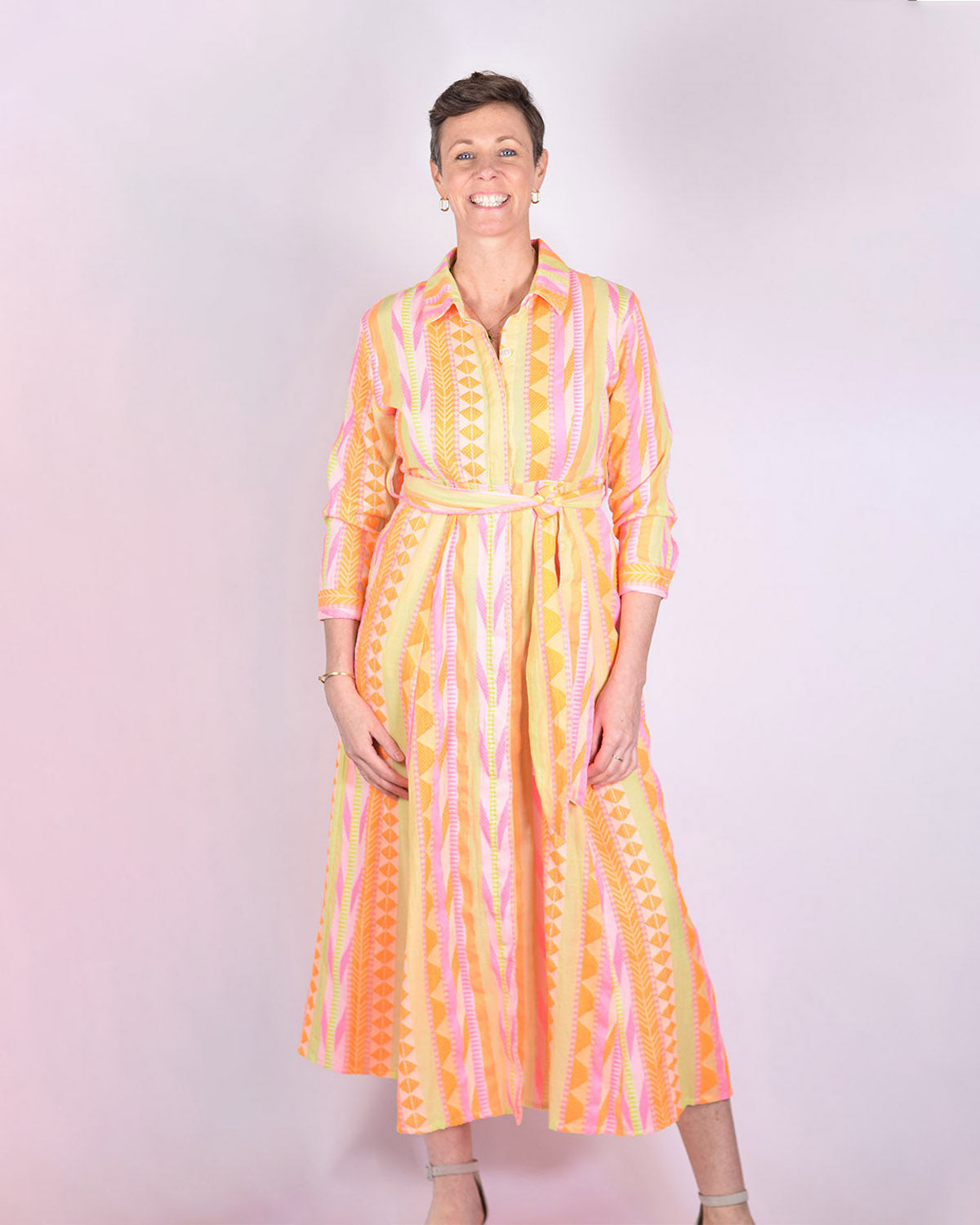 Rowan Shirt Dress - Long Sleeve - Orange Crush image 2