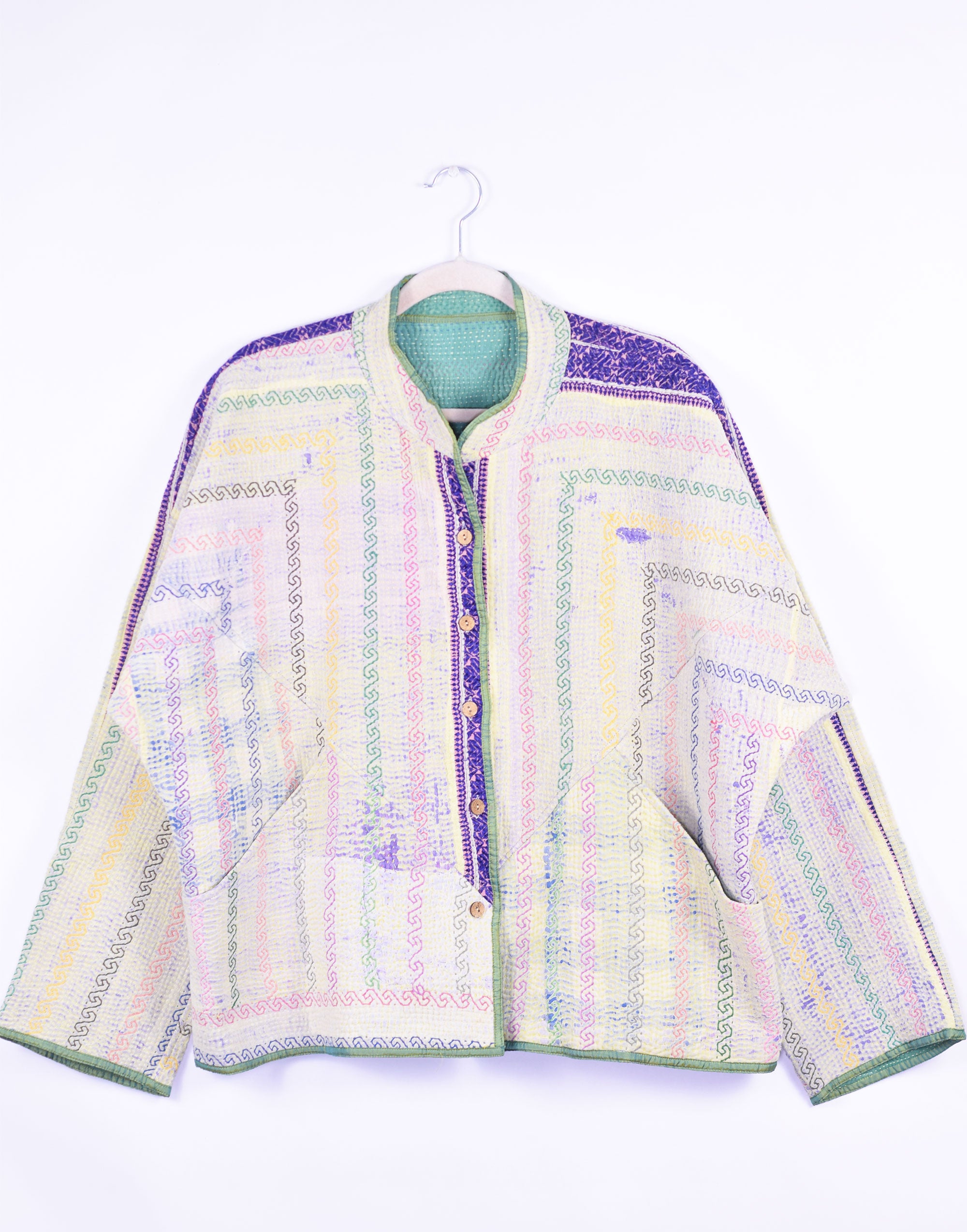 Charlie Quilted Reversible Patchwork Kantha Jacket - 07 image 0