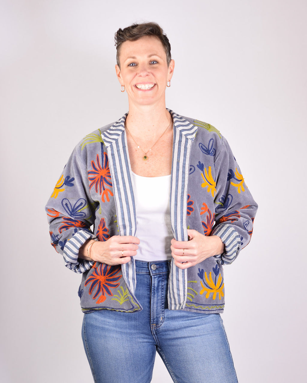 Leopard Jungle Embroidered Velvet Jacket - 02 image 1