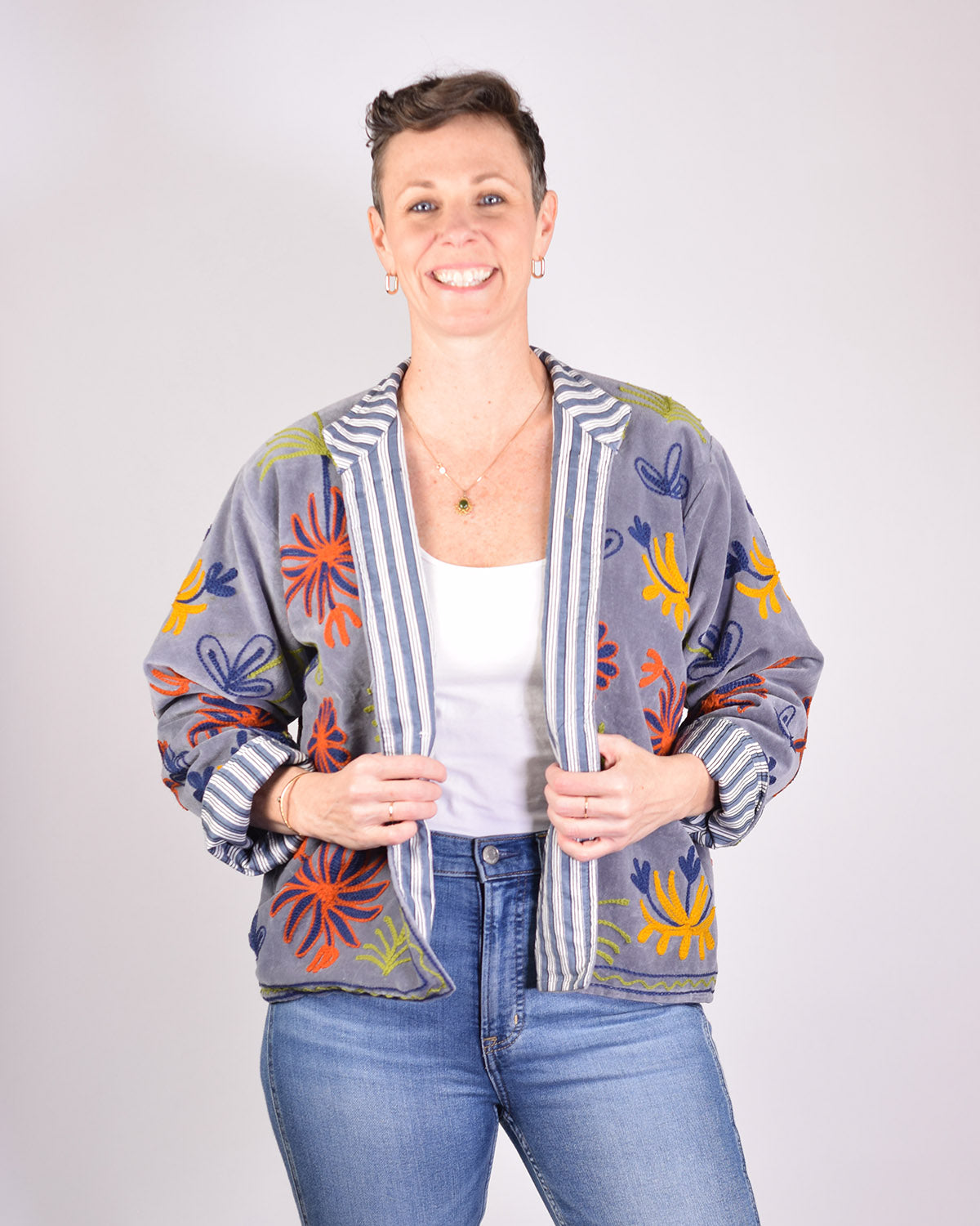 Leopard Jungle Embroidered Velvet Jacket - 02 image 1