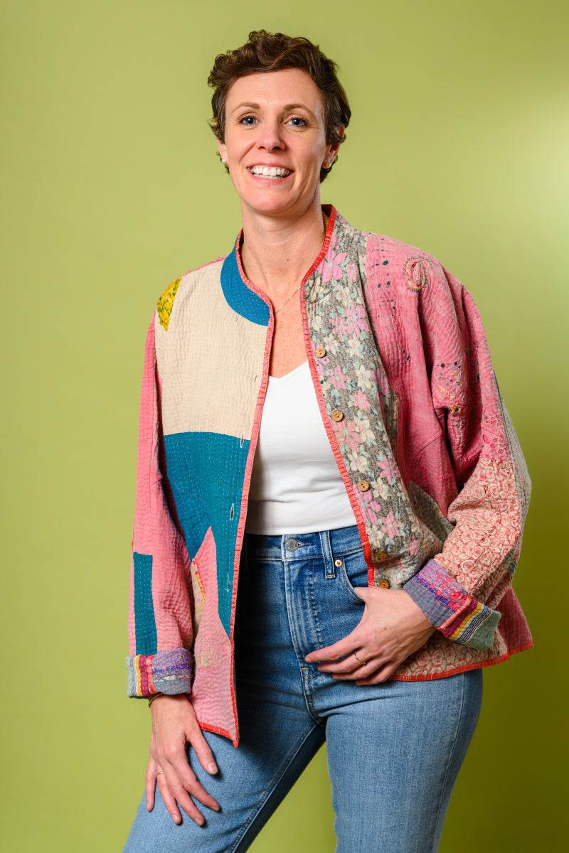 Charlie Quilted Reversible Patchwork Kantha Jacket - 17 image 1