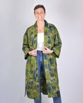 Lightweight Cotton Robe / Kimono - Emerald Safari image 1