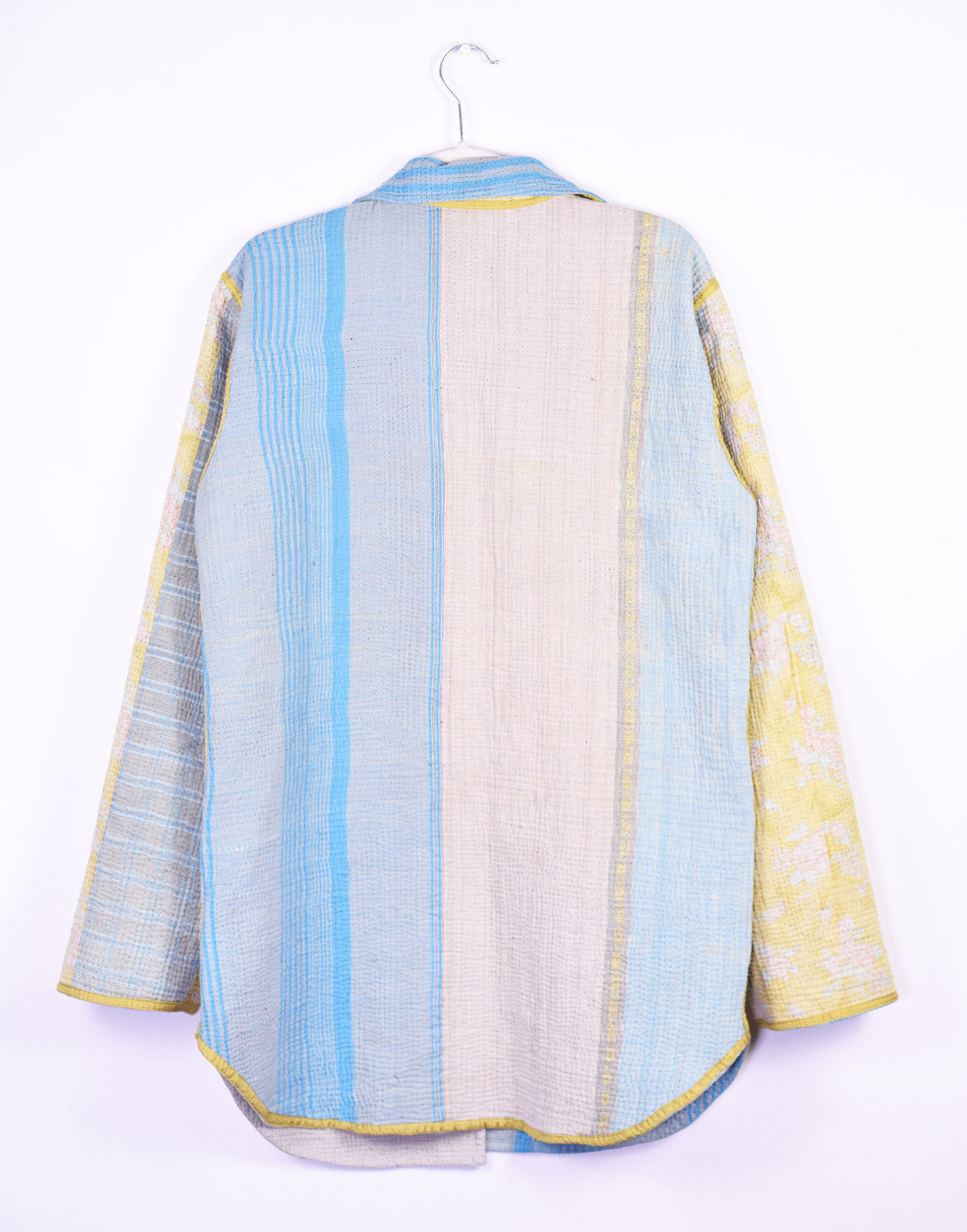 Frankie Long Quilted Reversible Patchwork Kantha Jacket - 03 image 3