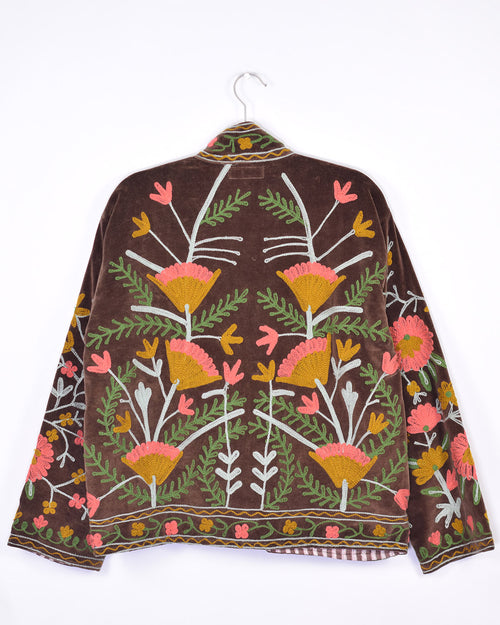 Boho Blooms Embroidered Velvet Jacket - 03 image 1