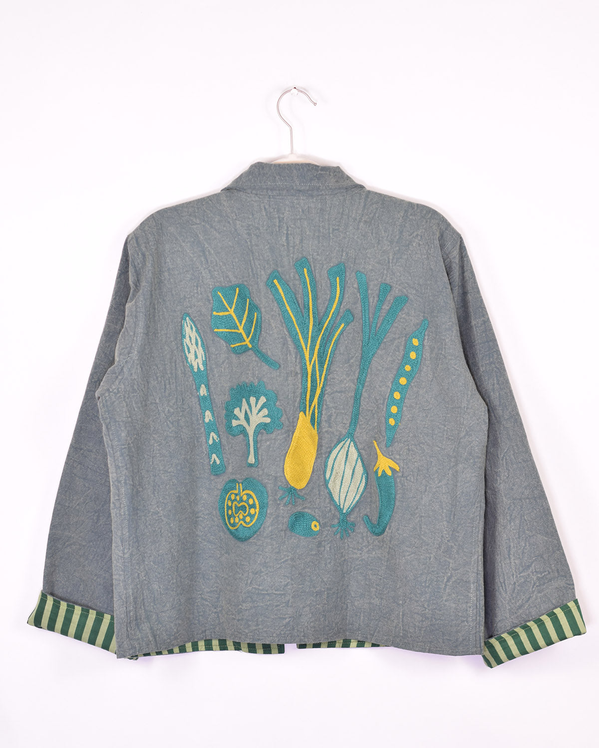 Lightweight "Eat Your Greens" Canvas Embroidered Jacket - Green image 4