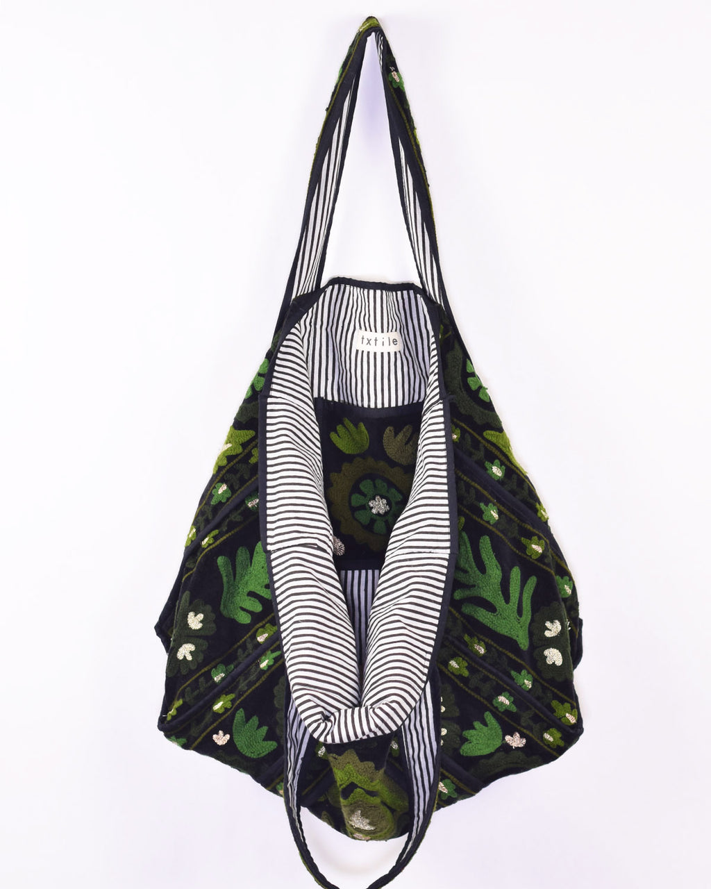 Velvet Suzani Embroidered Oversized Tote Bag - 07 image 0