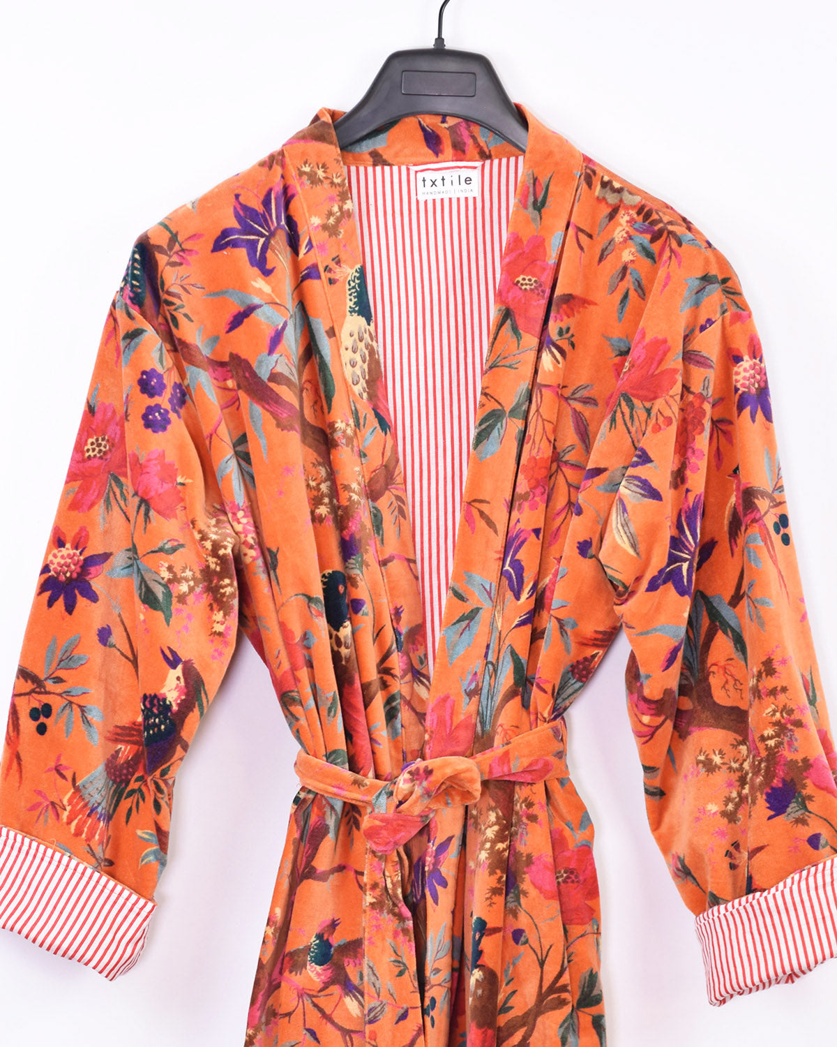 Plush Velvet Unisex Robe - Papaya Tropics image 2
