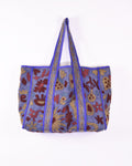Canvas Suzani Embroidered Oversized Tote Bag - 07 image 1