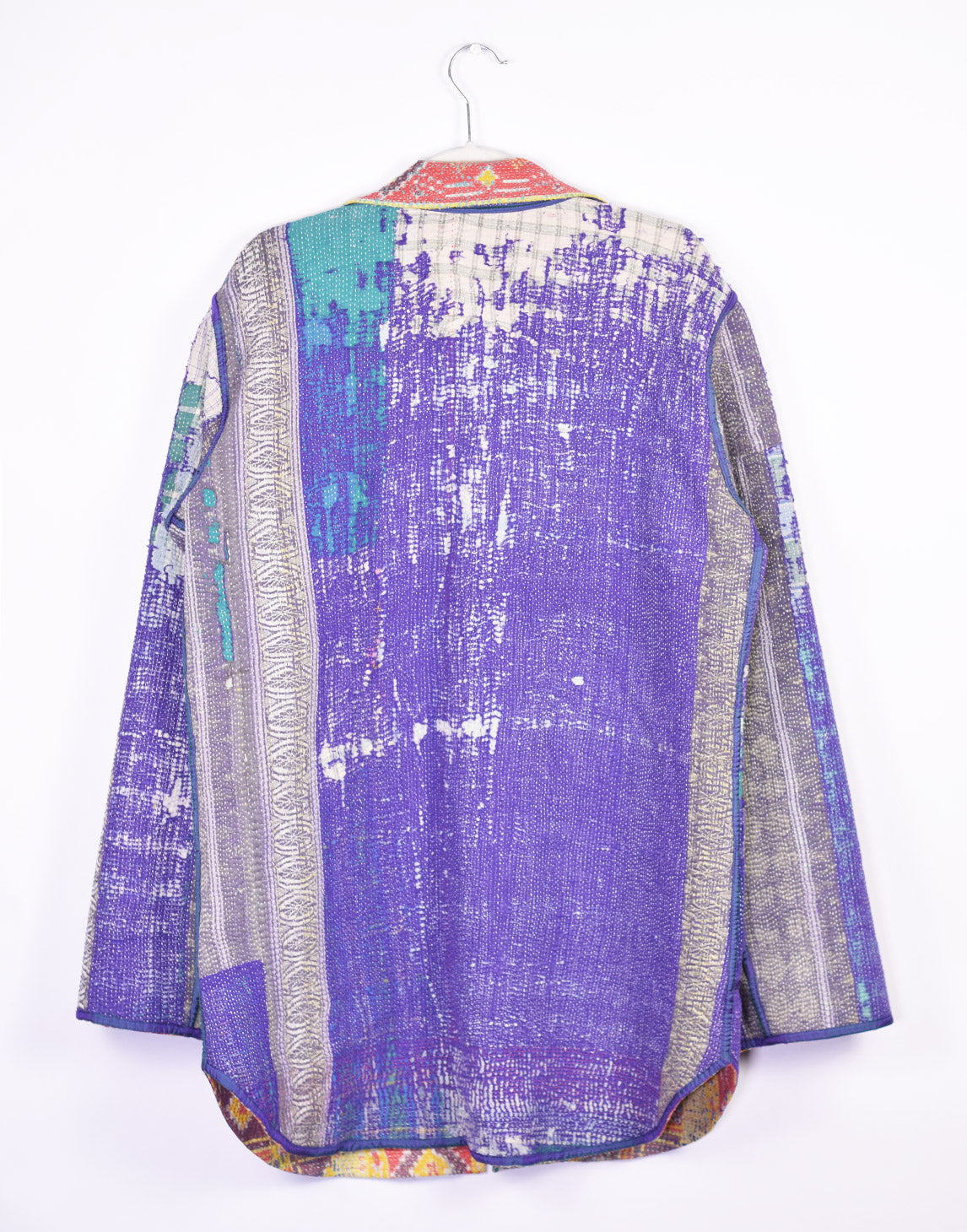 Frankie Long Quilted Reversible Patchwork Kantha Jacket - 07 image 5