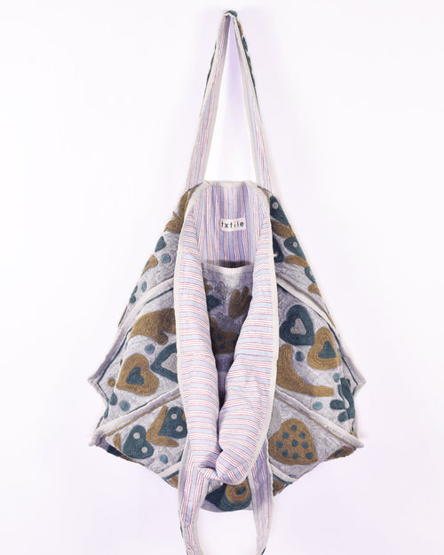 Canvas Suzani Embroidered Oversized Tote Bag - 14 image 1