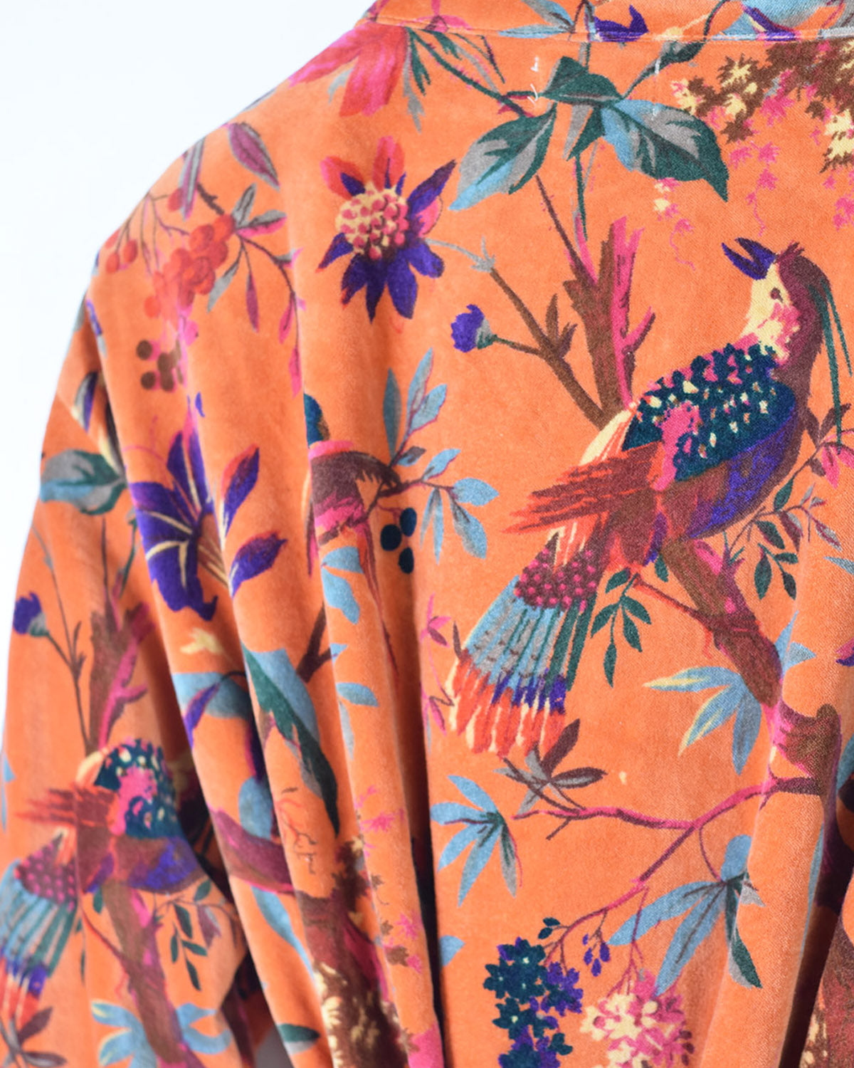 Plush Velvet Unisex Robe - Papaya Tropics image 3