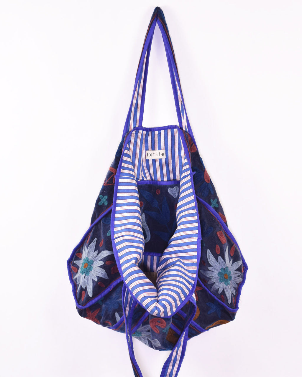Velvet Suzani Embroidered Oversized Tote Bag - 02 image 1
