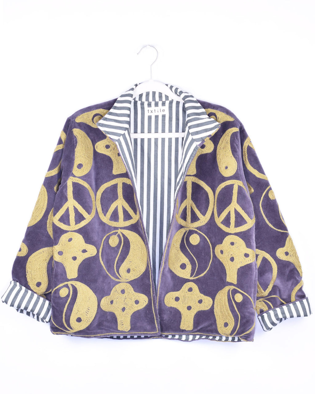 Peace Out Embroidered Velvet Jacket - 03 image 1