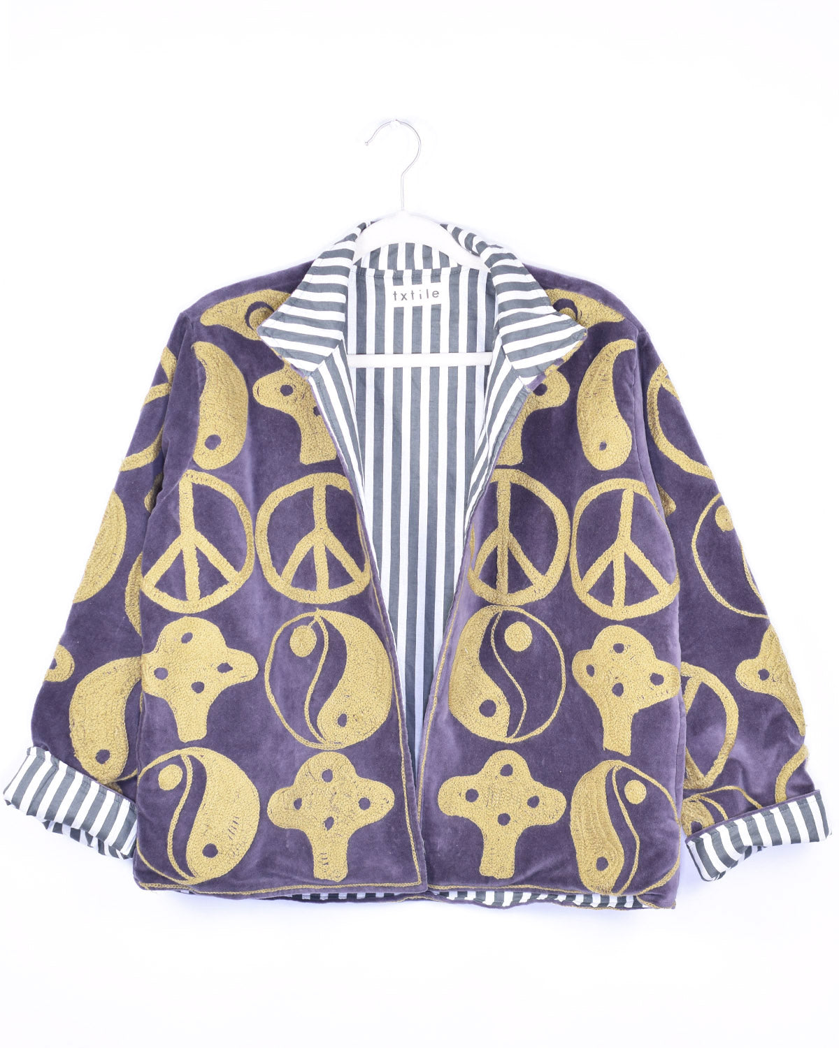 Peace Out Embroidered Velvet Jacket - 03 image 1