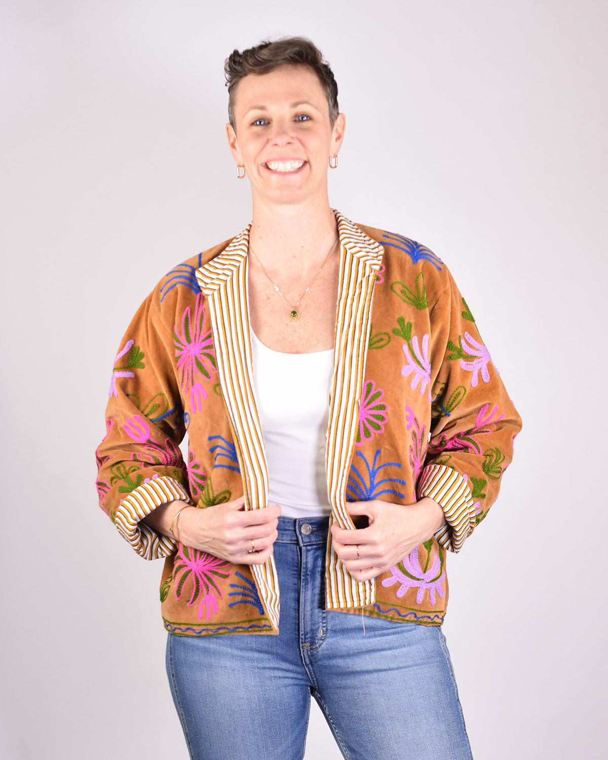 Leopard Jungle Embroidered Velvet Jacket - 03 image 2