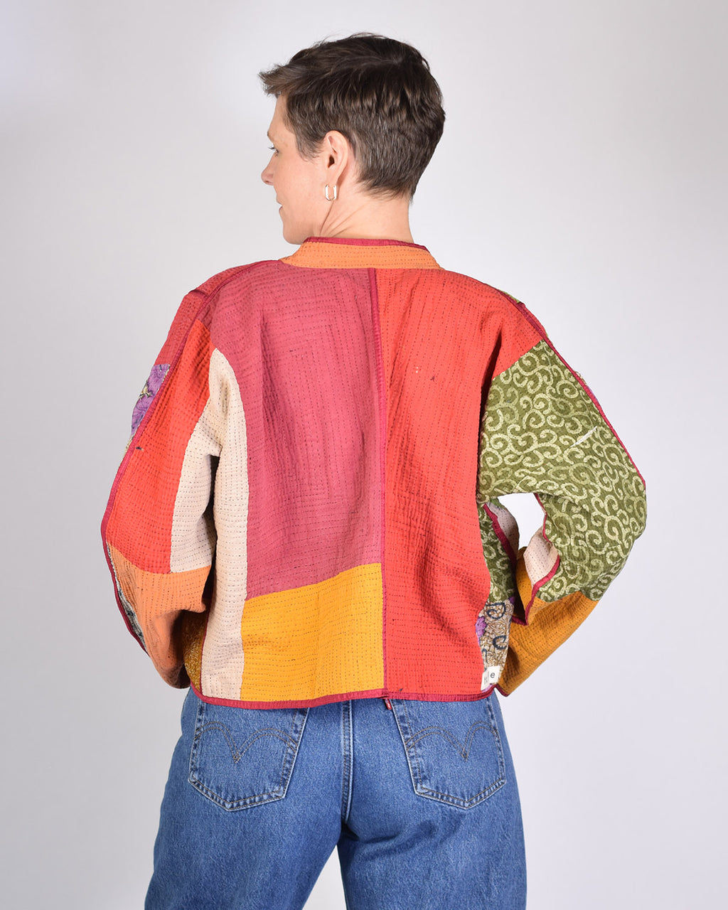 Sofie Quilted Reversible Patchwork Kantha Jacket - 07 image 1