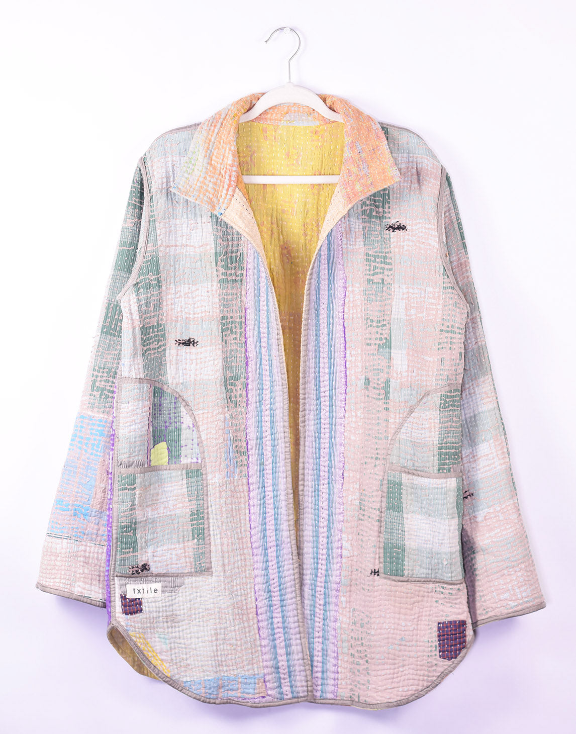 Frankie Long Quilted Reversible Patchwork Kantha Jacket - 06 image 0