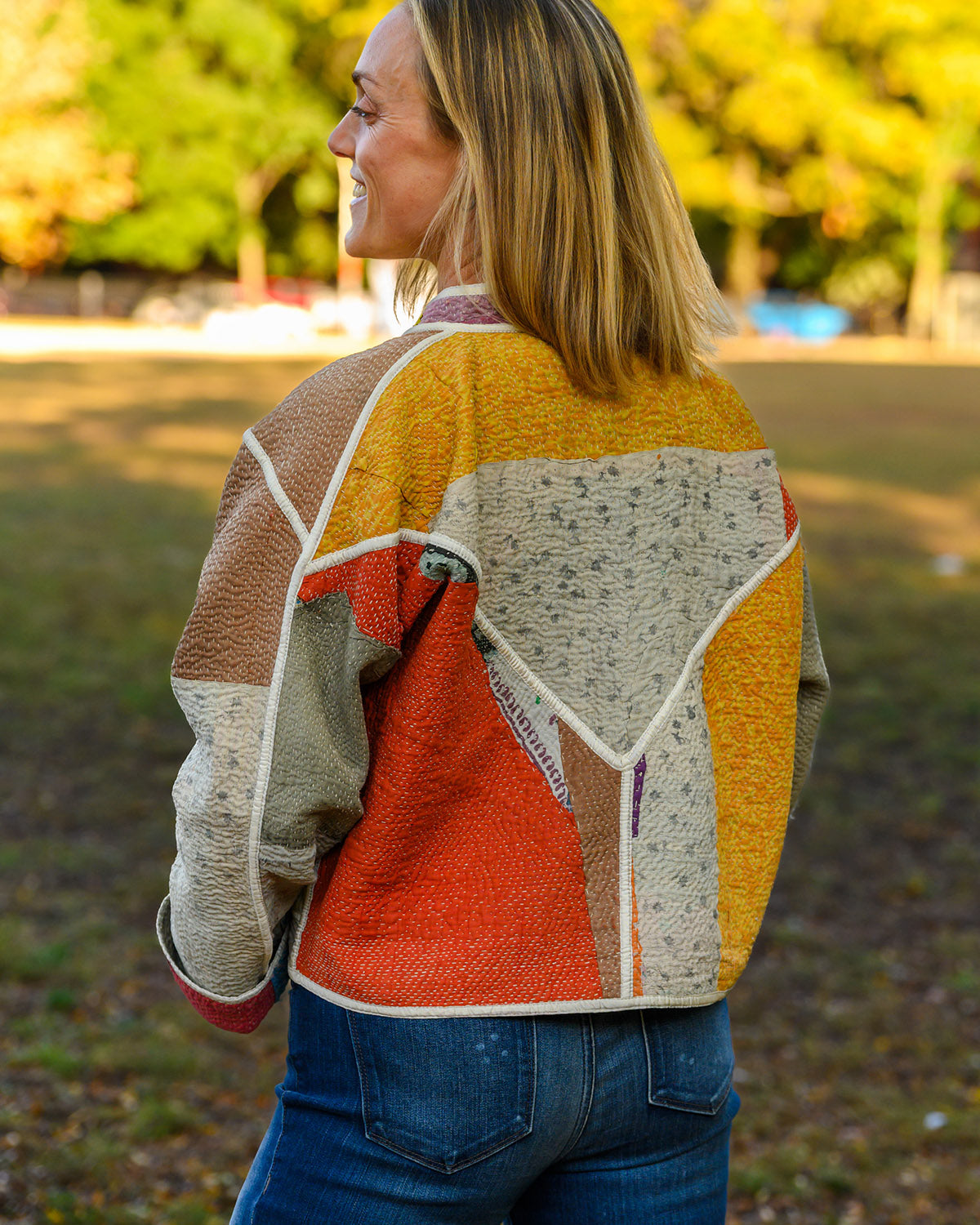 Sofie Quilted Reversible Patchwork Kantha Jacket -16 image 1