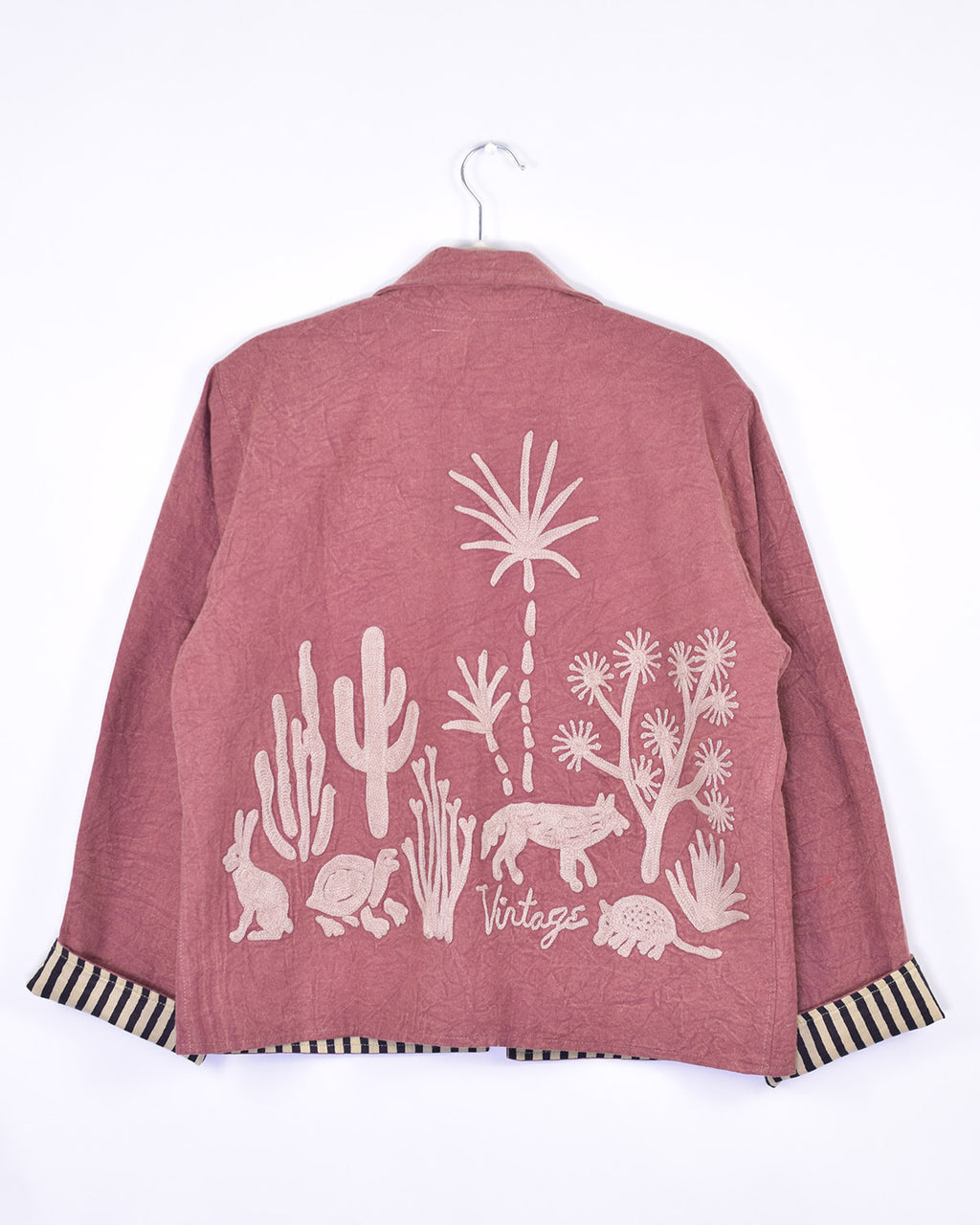 Lightweight "Vintage Outlaw" Canvas Embroidered Jacket - Mauve image 3
