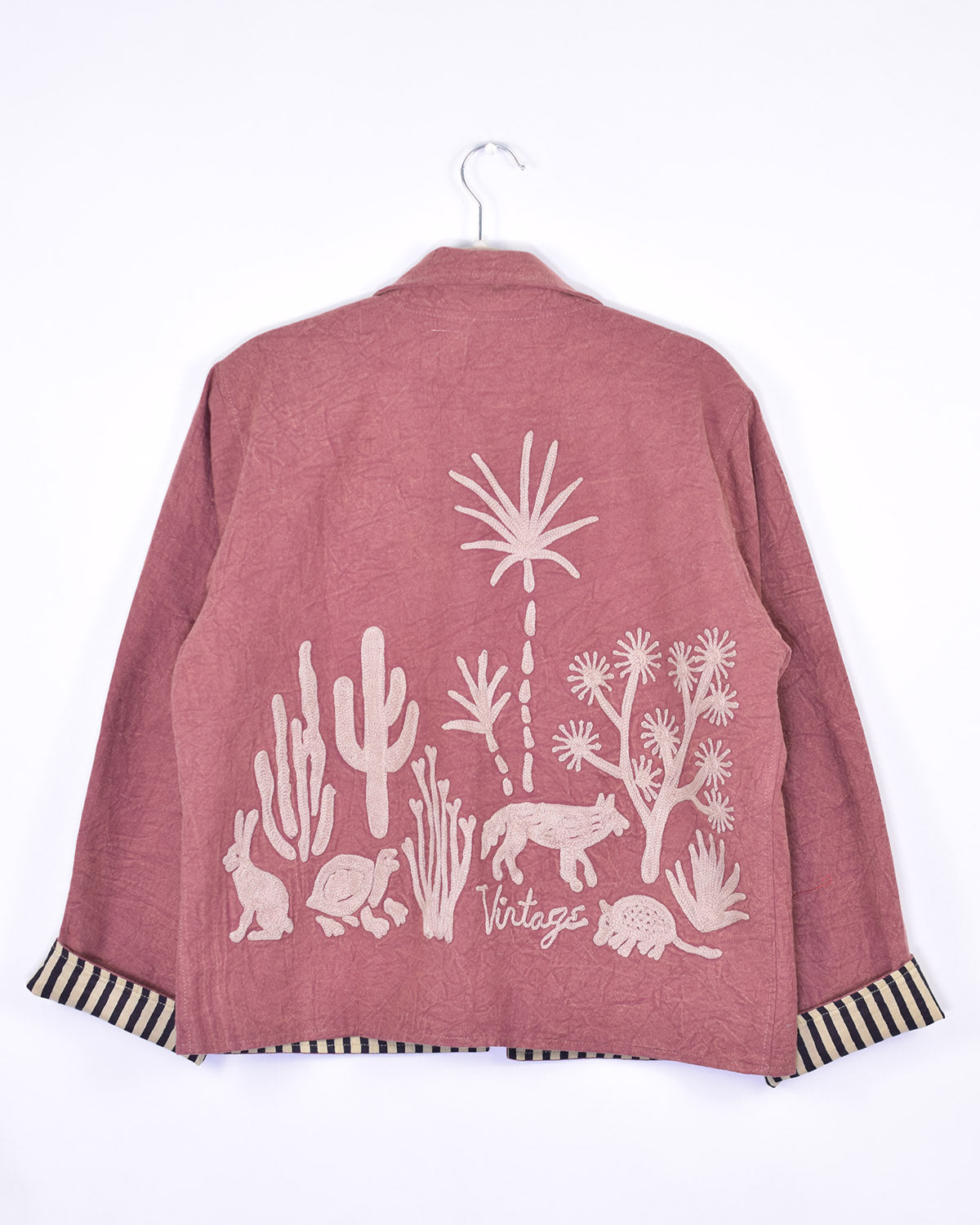Lightweight "Vintage Outlaw" Canvas Embroidered Jacket - Mauve image 3