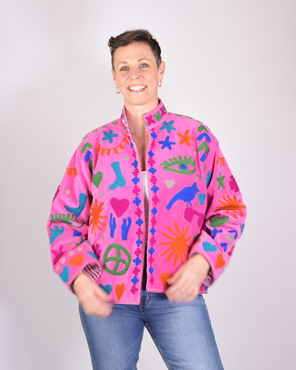 Good Vibes Embroidered Velvet Jacket - 05 image 1