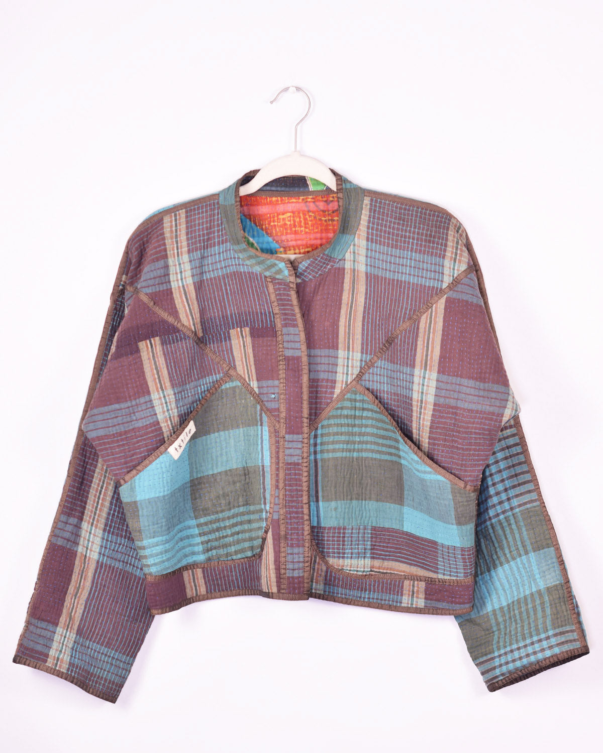 Sofie Quilted Reversible Patchwork Kantha Jacket -17 image 0