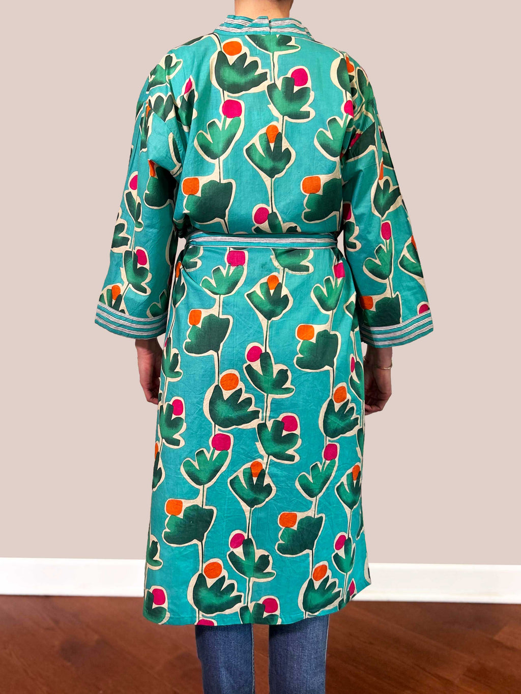 Lightweight Cotton Robe - Cactus Blooms image 4