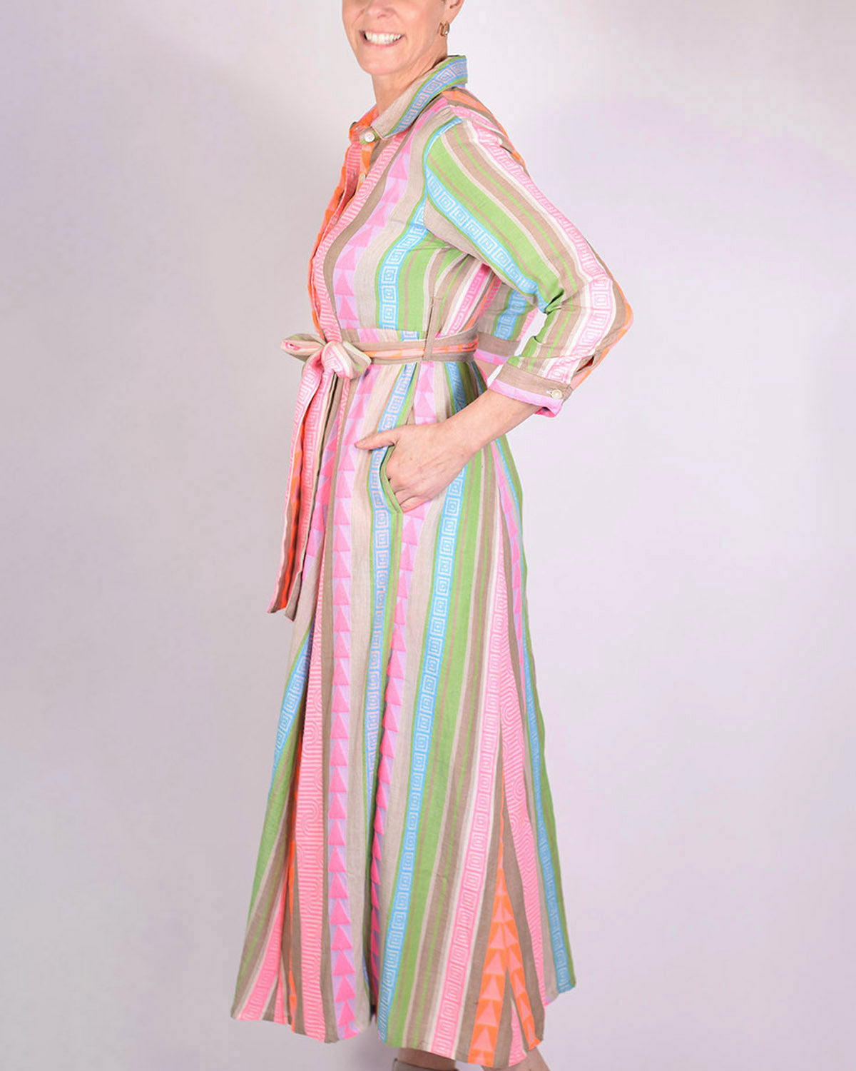 Rowan Shirt Dress - Long Sleeve - Garden Palm image 4