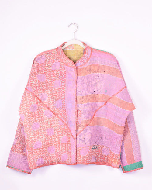 Charlie Quilted Reversible Patchwork Kantha Jacket - 04 image 0
