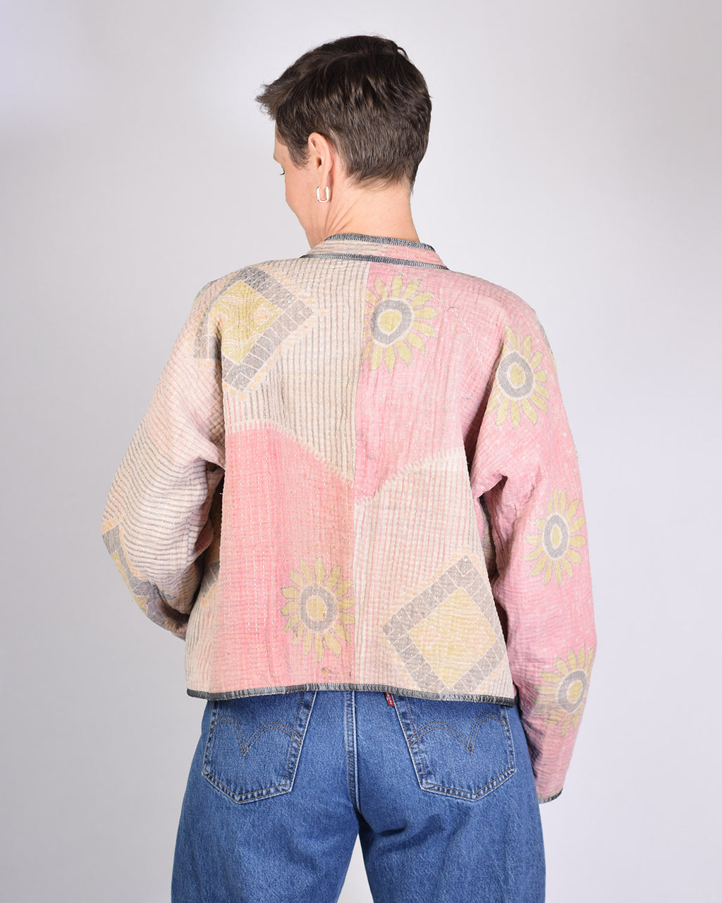 Sofie Quilted Reversible Patchwork Kantha Jacket - 08 image 3