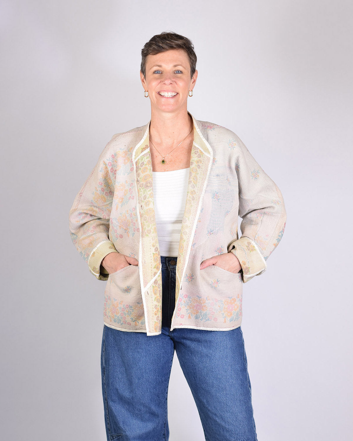Charlie Quilted Reversible Patchwork Kantha Jacket - 13 image 0