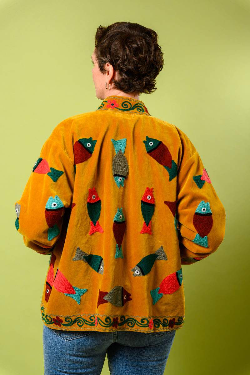Coastal Dream Embroidered Velvet Jacket - 01 image 1