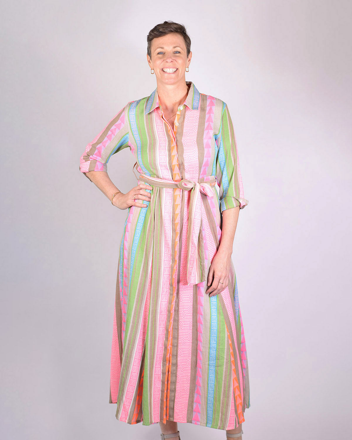 Rowan Shirt Dress - Long Sleeve - Garden Palm image 2