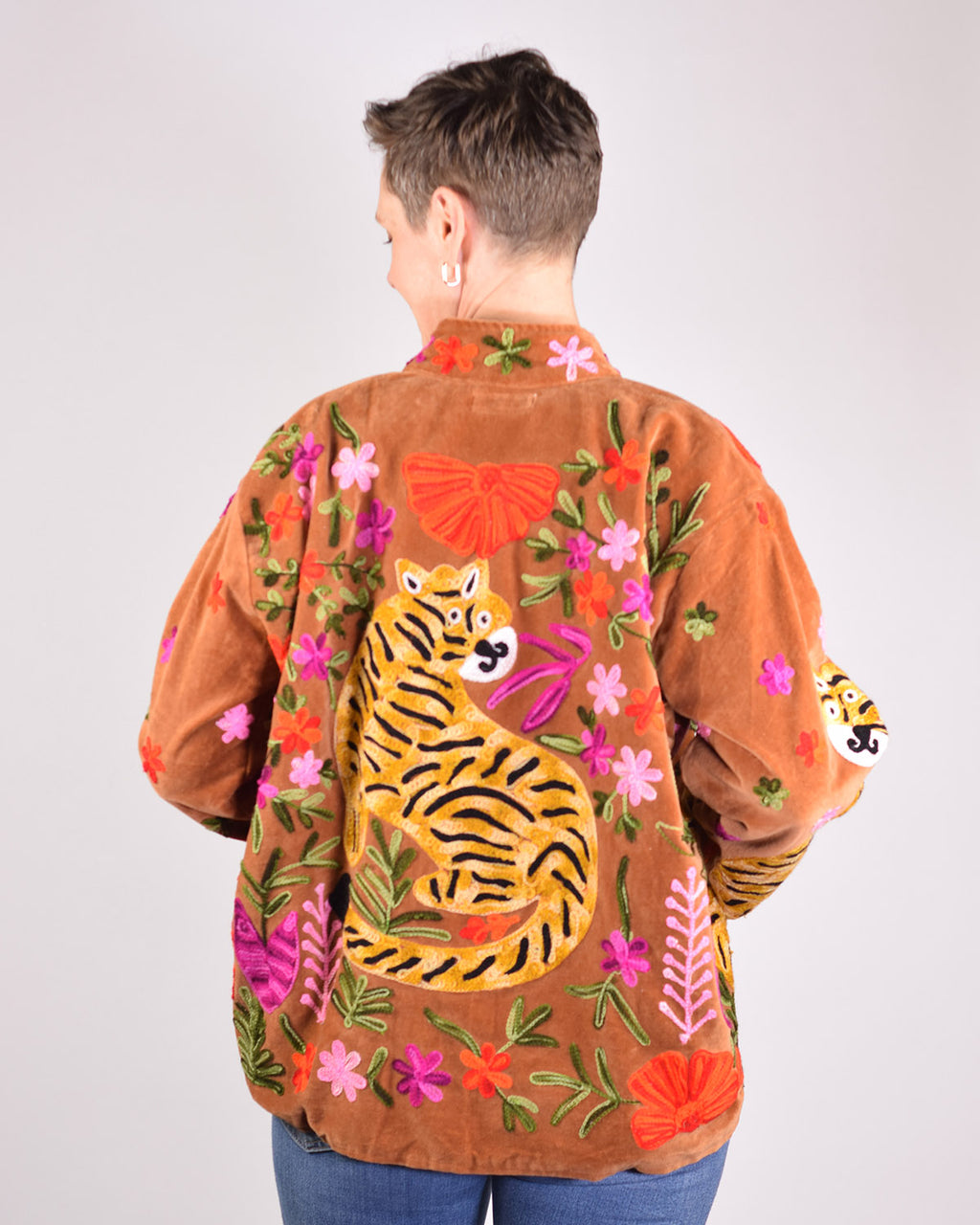 Tiger Tribe Embroidered Velvet Jacket - 03 image 1
