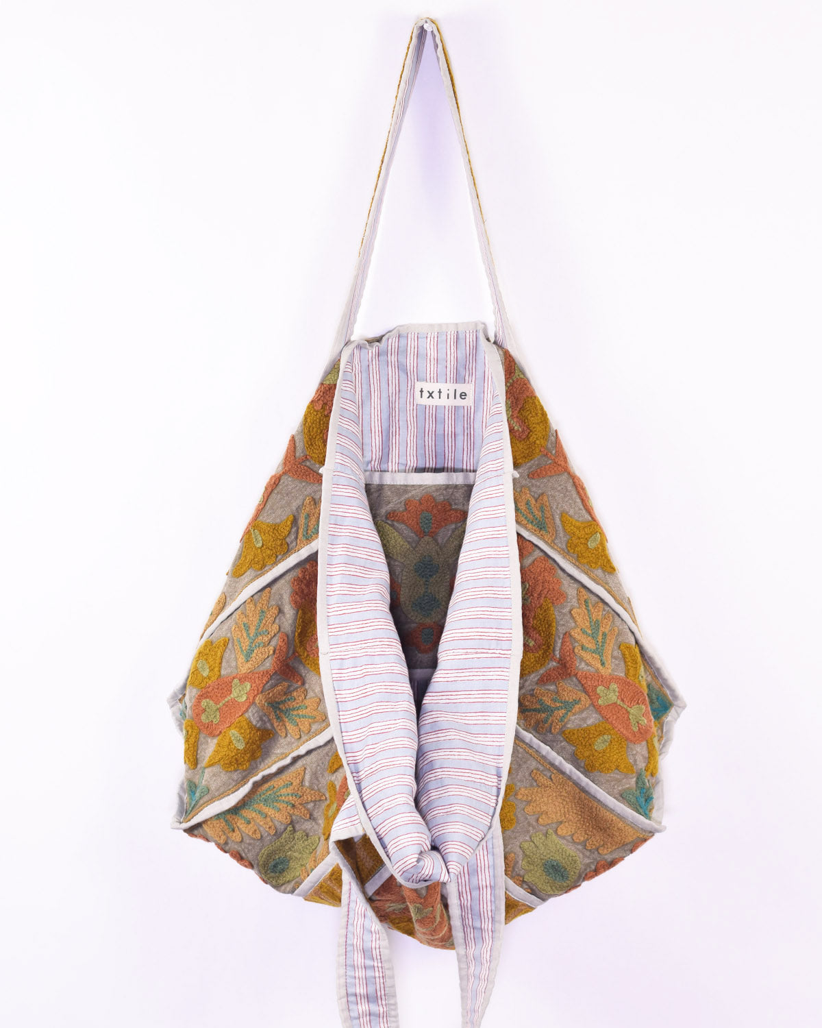 Canvas Suzani Embroidered Oversized Tote Bag - 09 image 1