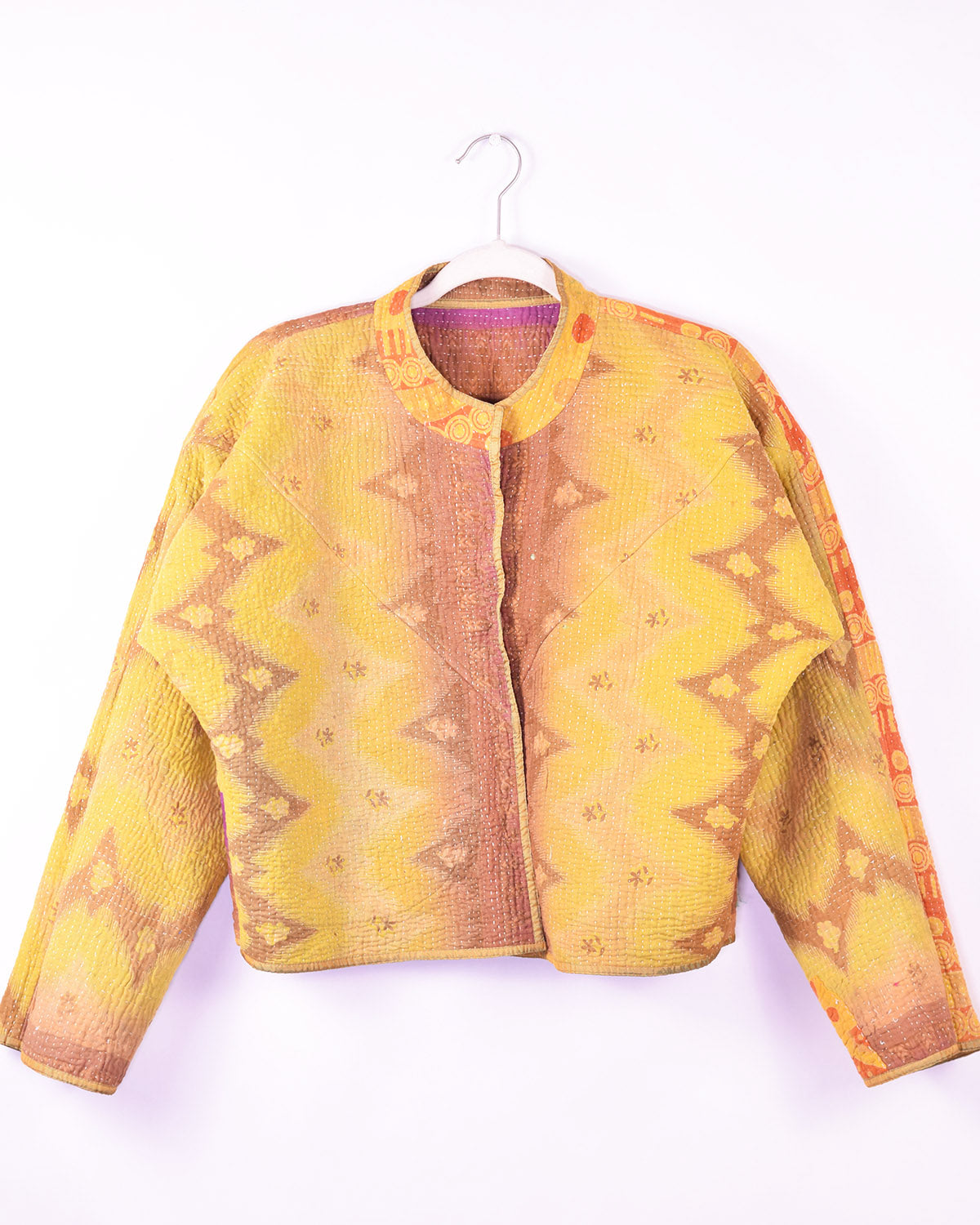 Sofie Quilted Reversible Patchwork Kantha Jacket - 03 image 4