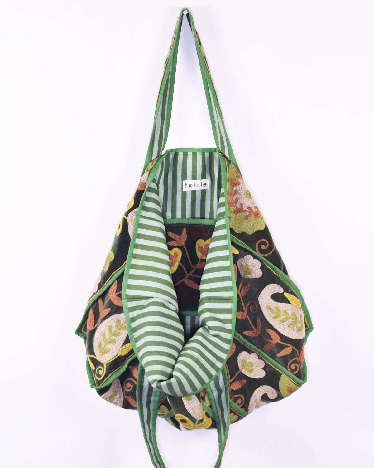 Velvet Suzani Embroidered Oversized Tote Bag - 09 image 1
