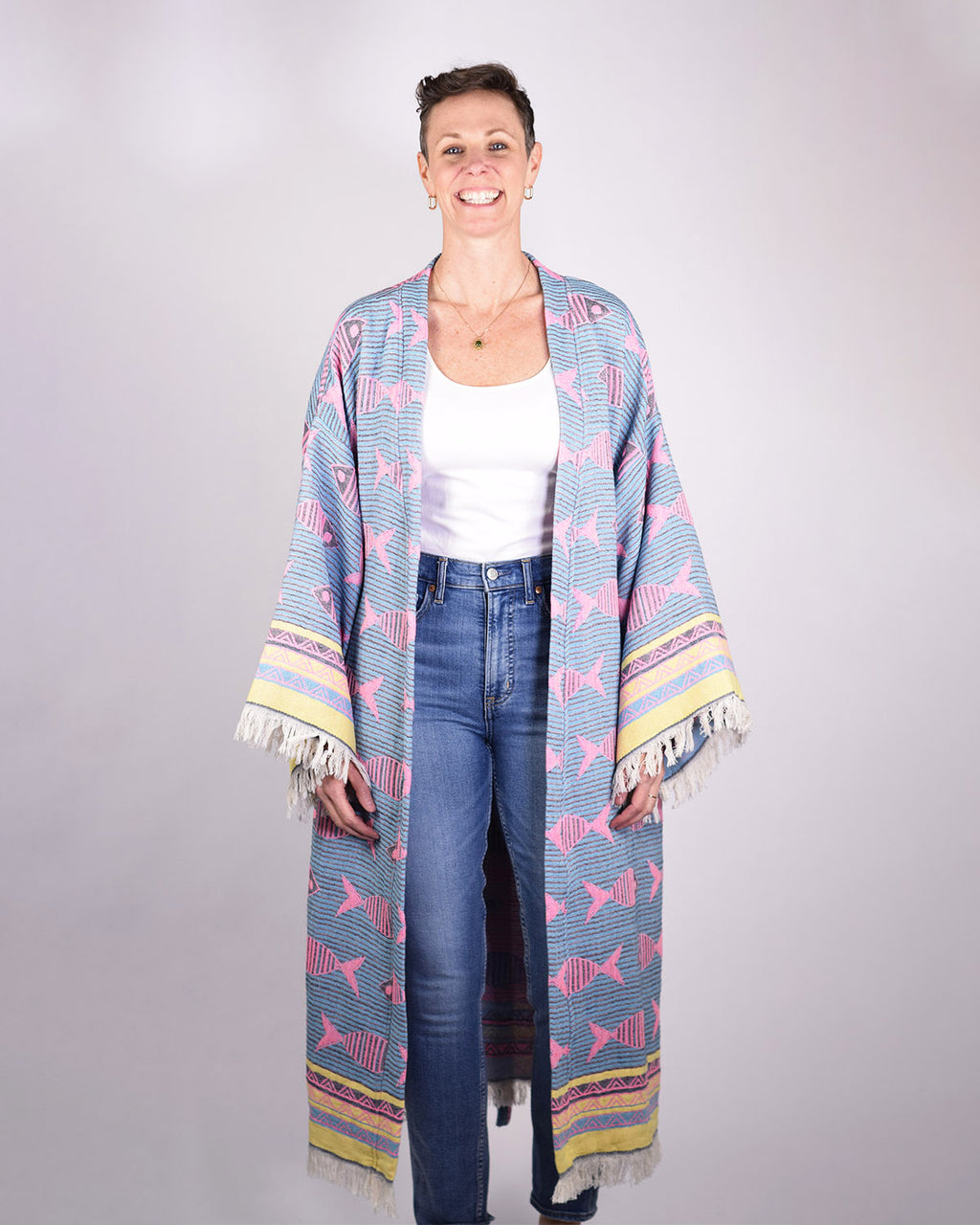 Luxury Turkish Cotton Kimono/Robe - Pretty Fish image 6