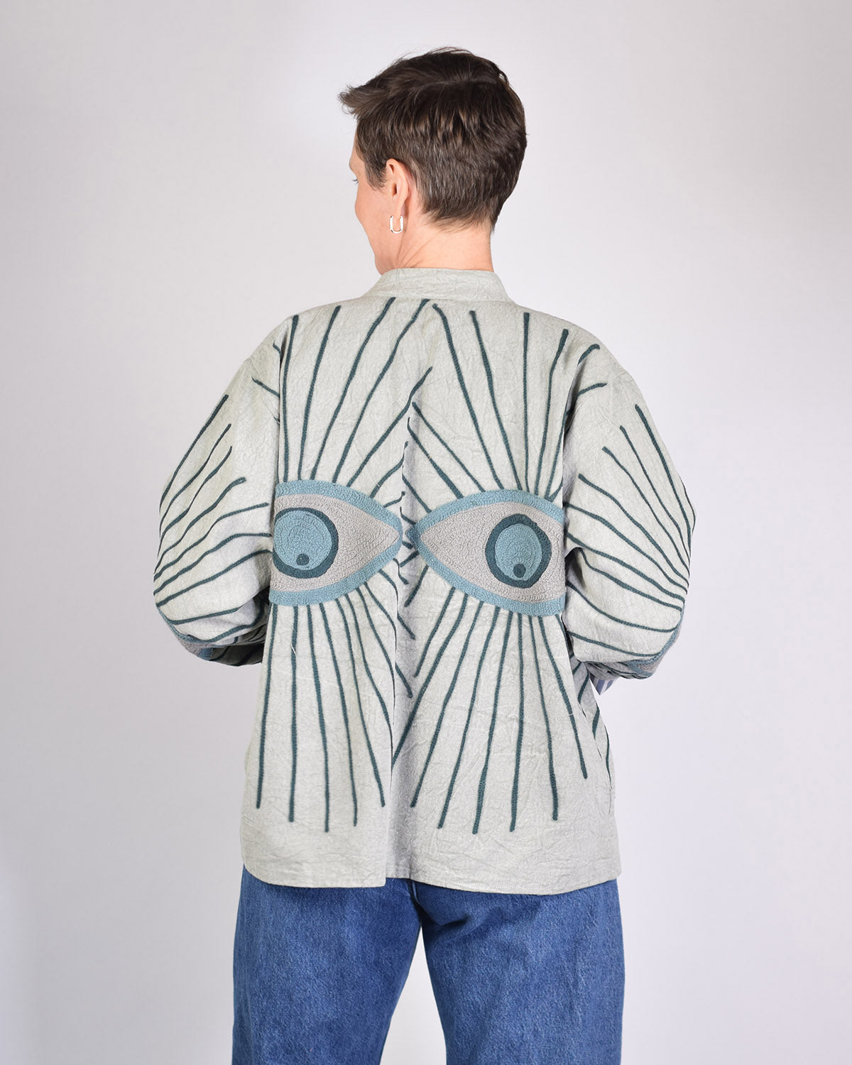Lightweight Evil Eye Canvas Embroidered Jacket - 12 image 4