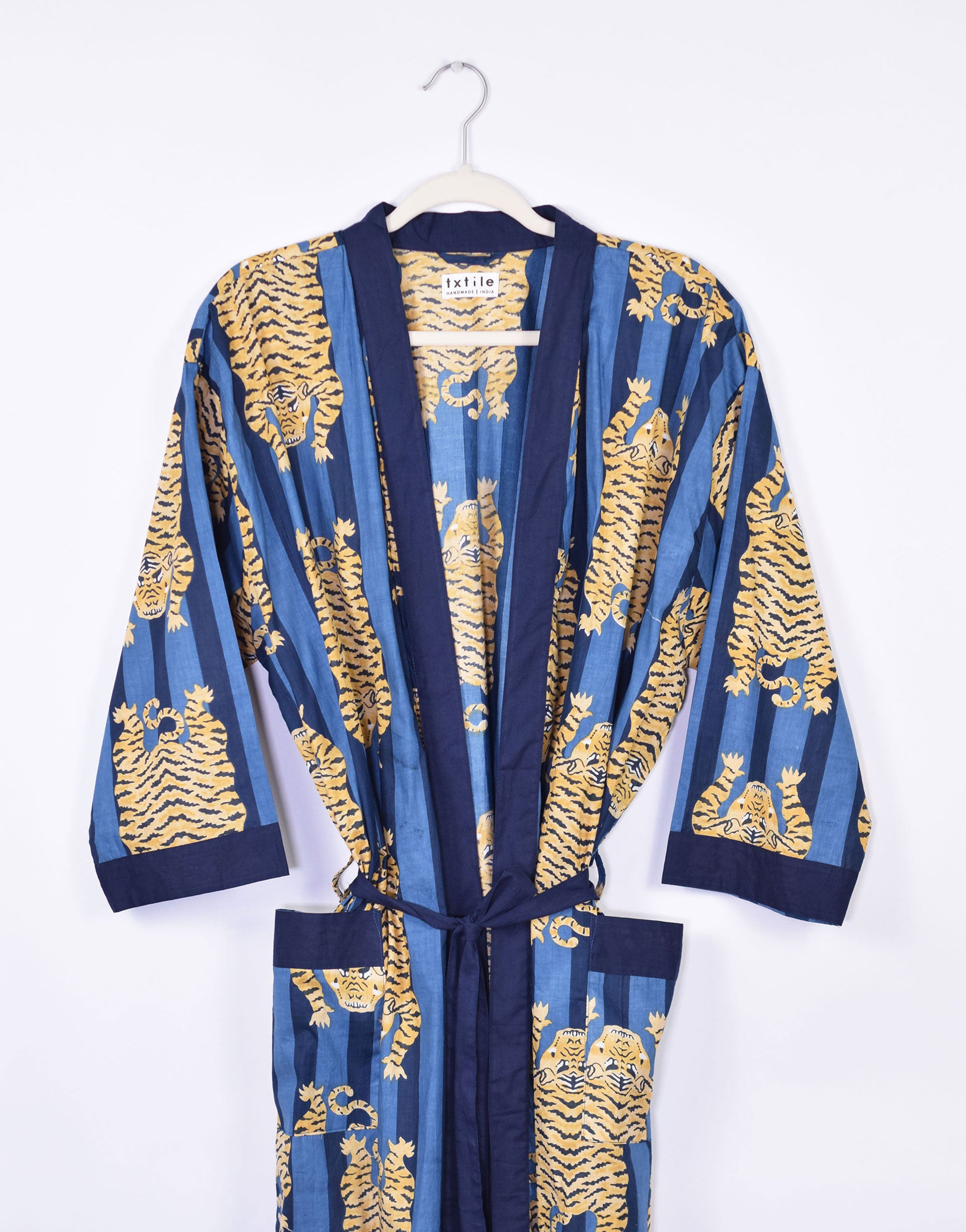 Lightweight Cotton Robe - Blue Tiger image 0