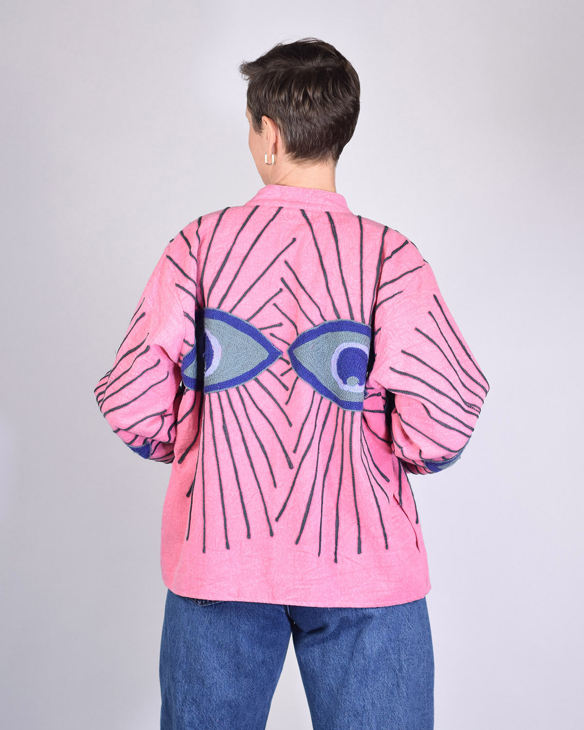 Lightweight Evil Eye Canvas Embroidered Jacket - 11 image 1