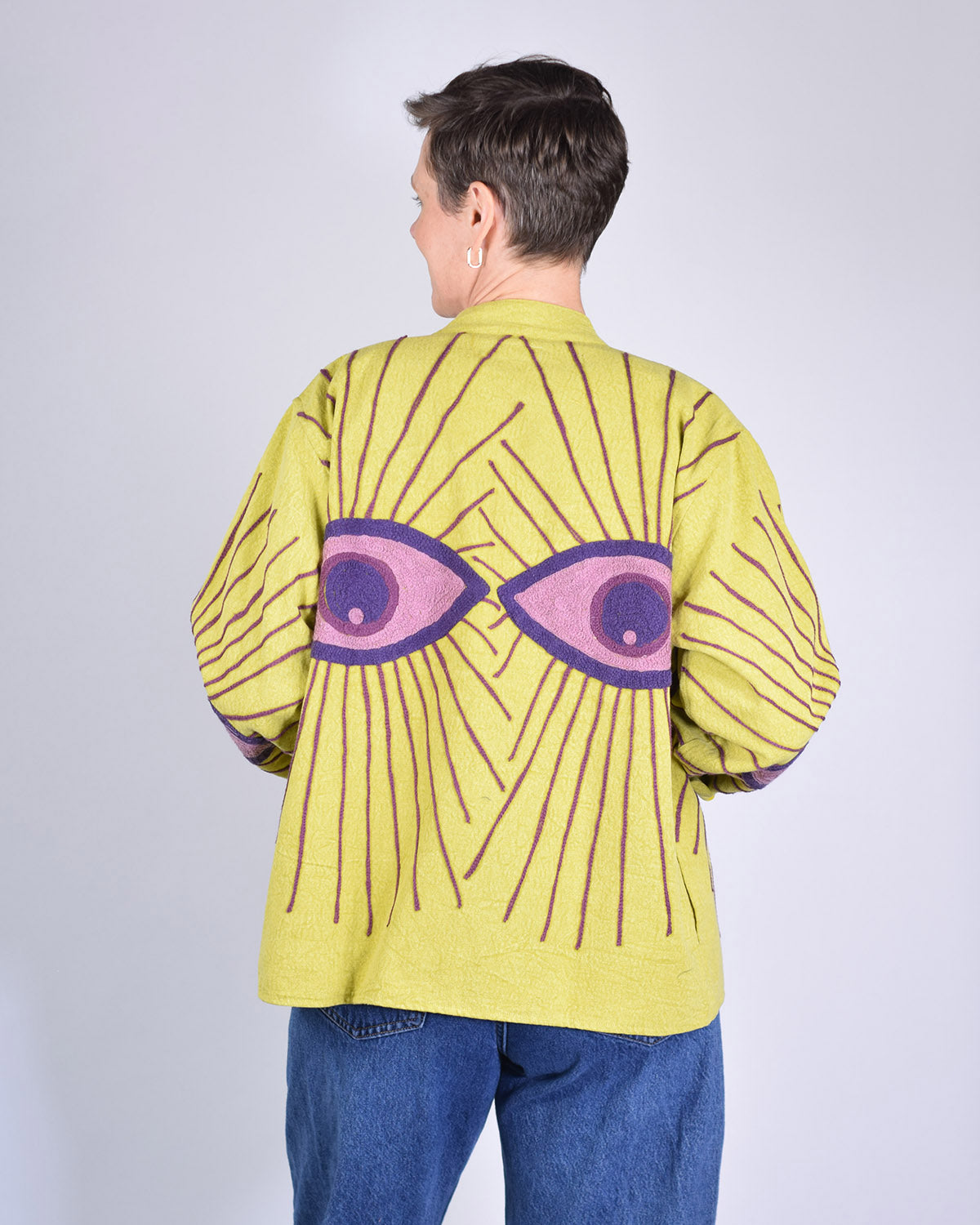 Lightweight Evil Eye Canvas Embroidered Jacket - 13 image 3