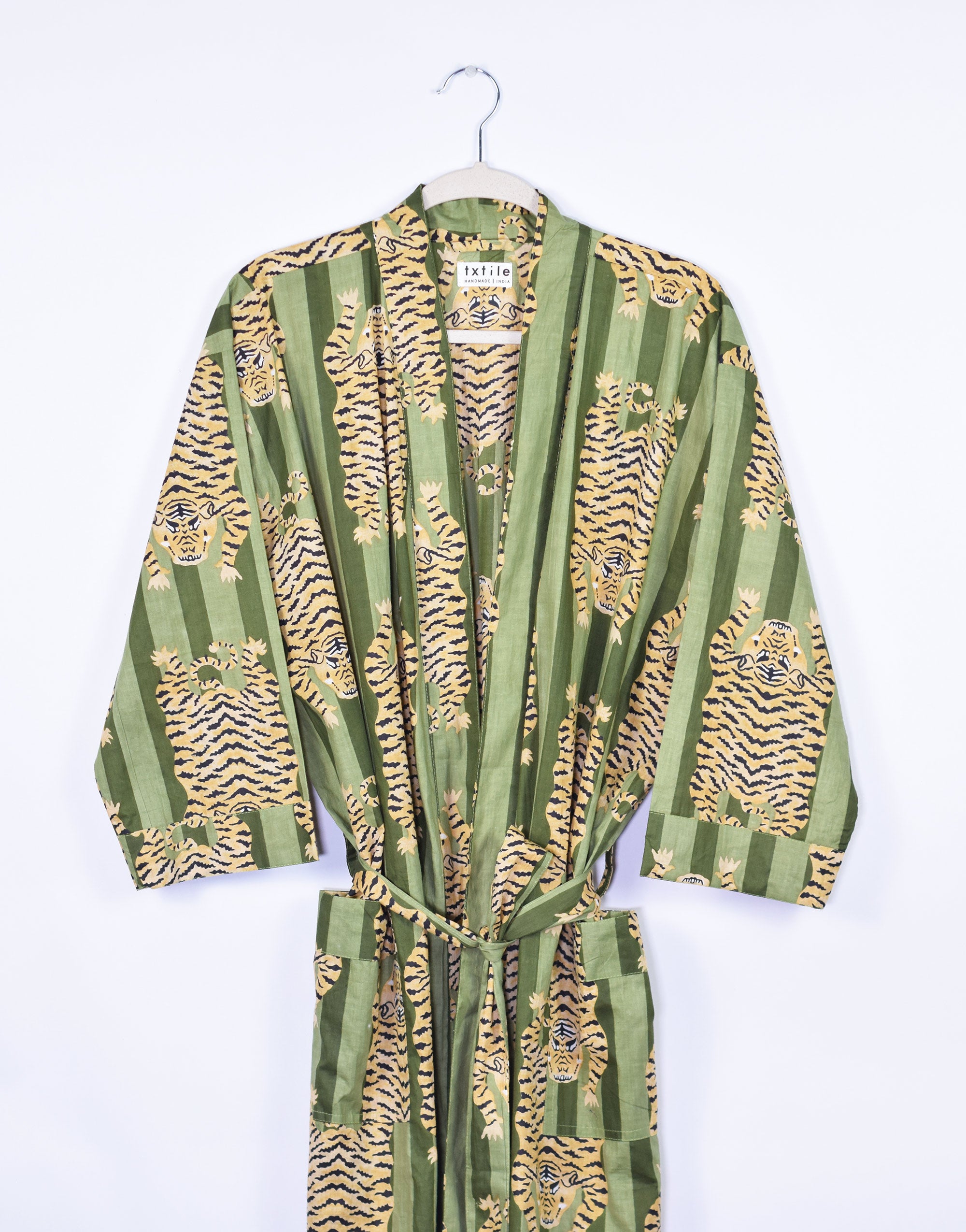 Lightweight Cotton Robe - Green Tiger image 0