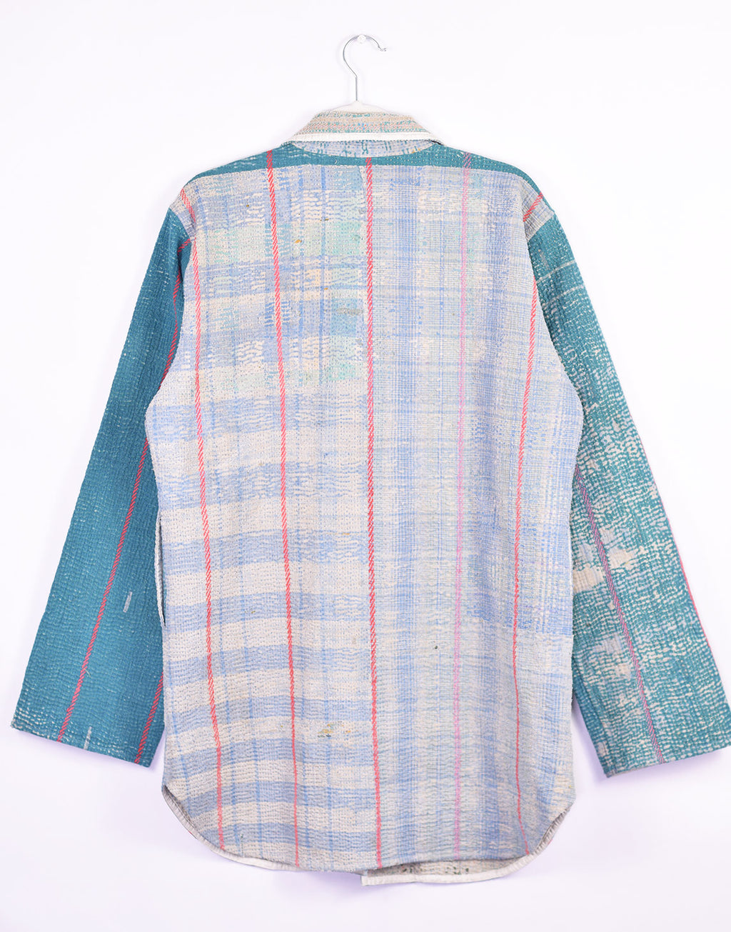 Frankie Long Quilted Reversible Patchwork Kantha Jacket -11 image 1