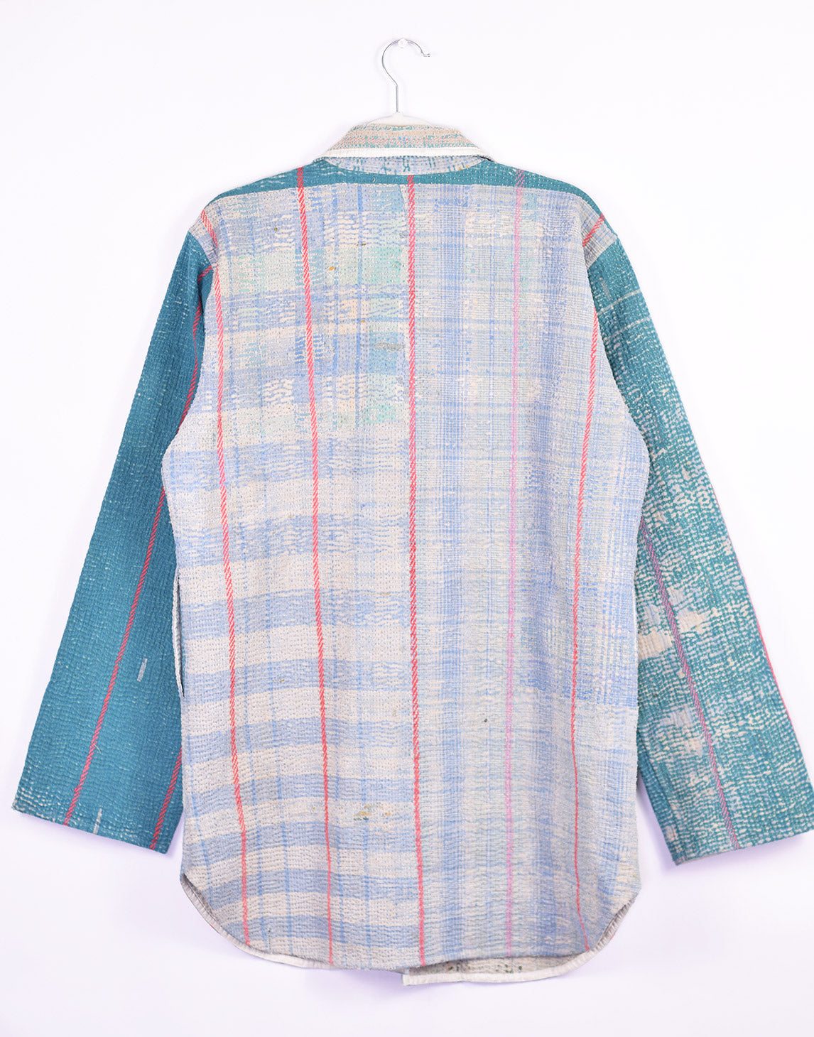 Frankie Long Quilted Reversible Patchwork Kantha Jacket -11 image 1