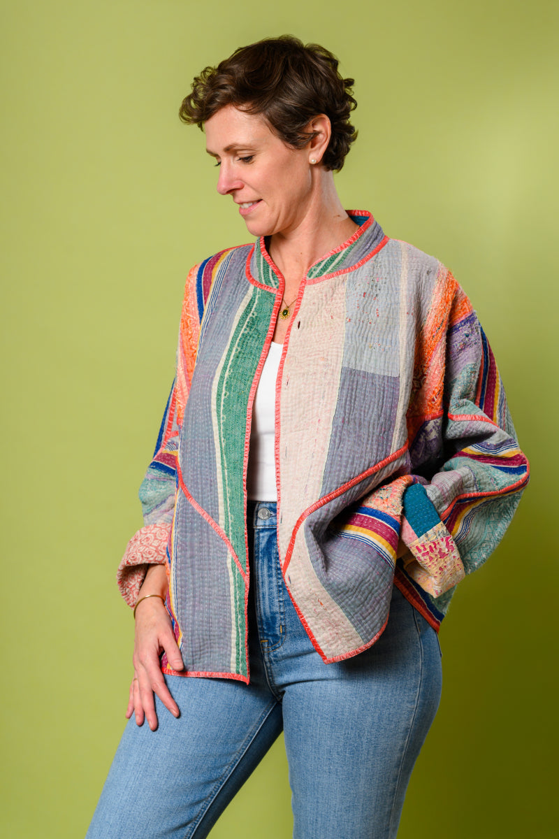 Charlie Quilted Reversible Patchwork Kantha Jacket - 17 image 0