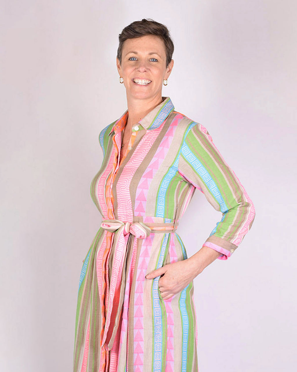 Rowan Shirt Dress - Long Sleeve - Garden Palm image 5
