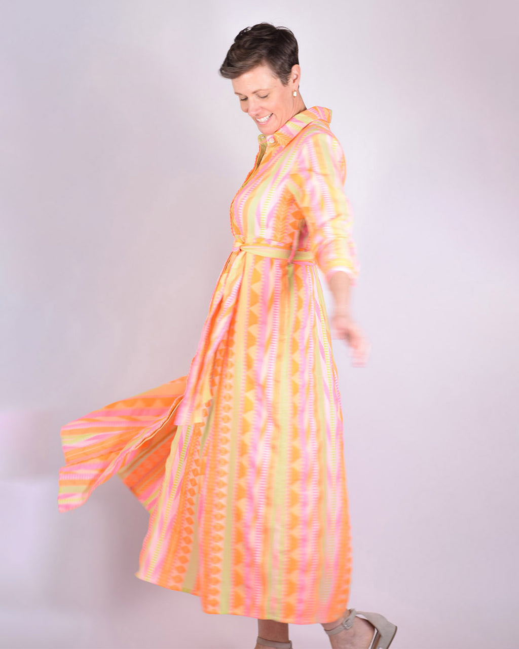 Rowan Shirt Dress - Long Sleeve - Orange Crush image 1