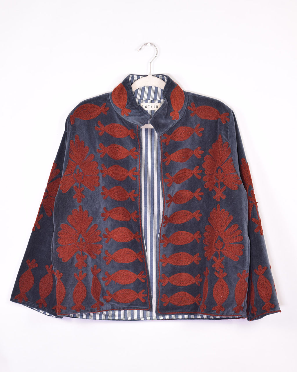 Embroidered Suzani Velvet Jacket - 09 image 0