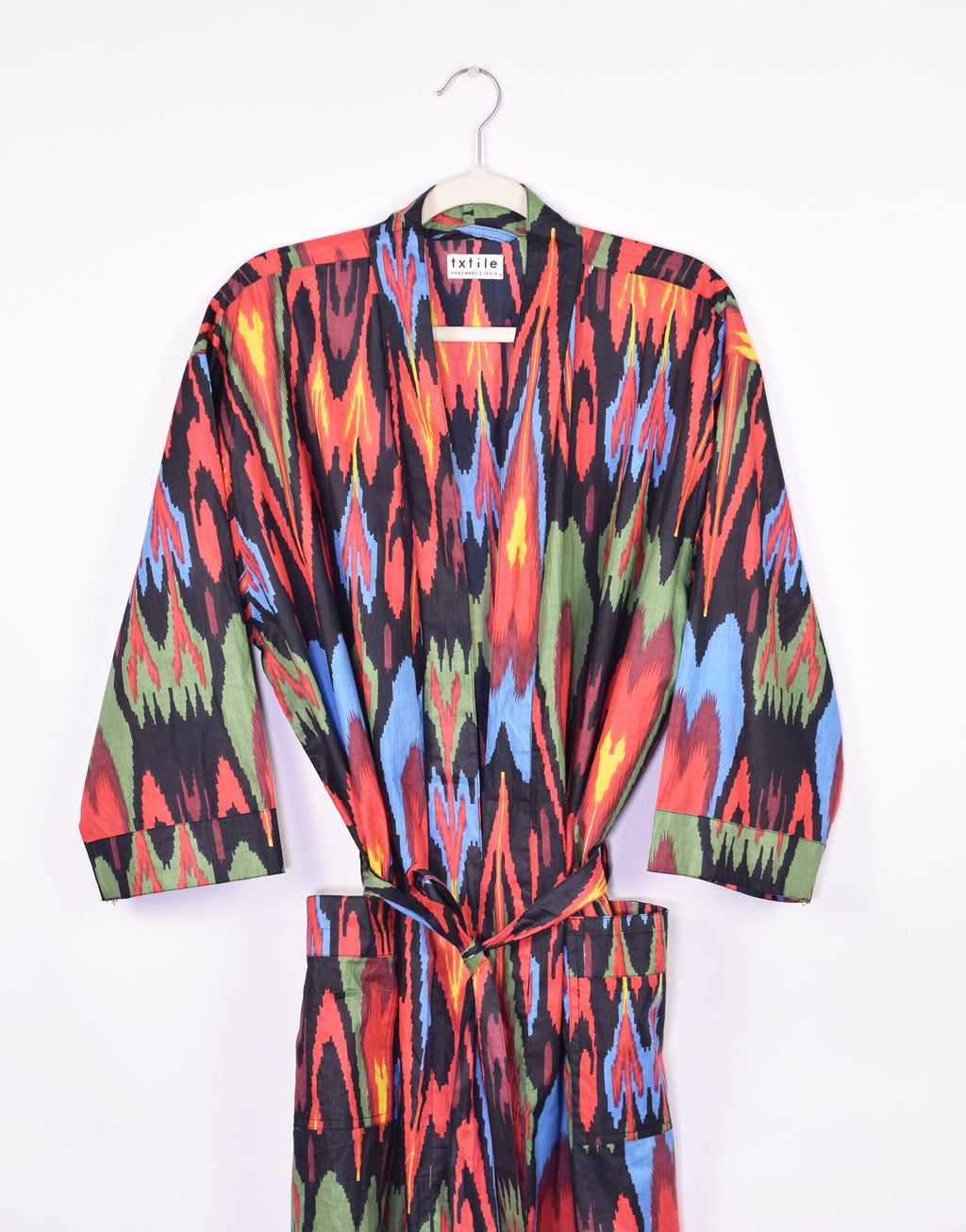 Lightweight Ikat Cotton Robe - Dark Matter image 0
